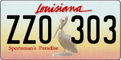 LA license plate ZZO303