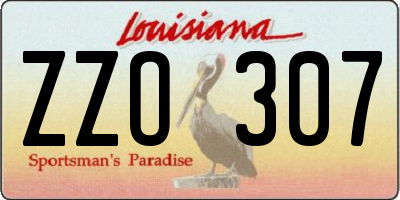 LA license plate ZZO307