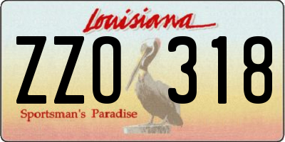 LA license plate ZZO318