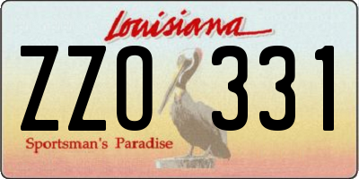 LA license plate ZZO331