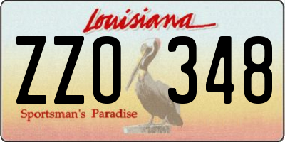 LA license plate ZZO348