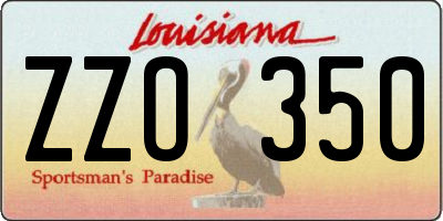 LA license plate ZZO350