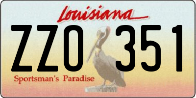 LA license plate ZZO351