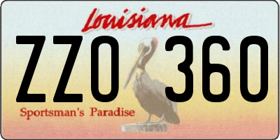 LA license plate ZZO360