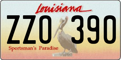 LA license plate ZZO390