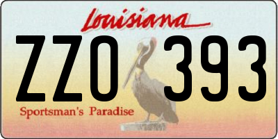 LA license plate ZZO393