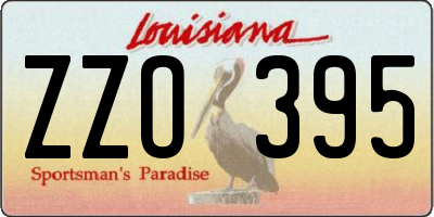 LA license plate ZZO395