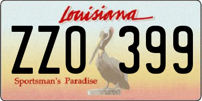 LA license plate ZZO399