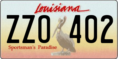 LA license plate ZZO402