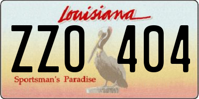 LA license plate ZZO404