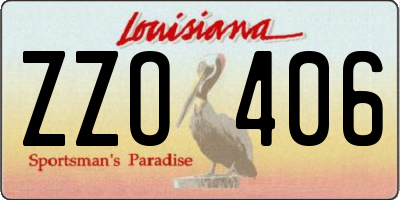 LA license plate ZZO406