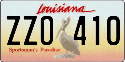 LA license plate ZZO410