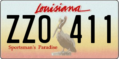 LA license plate ZZO411
