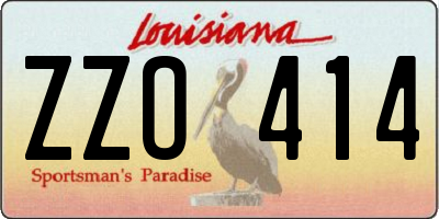LA license plate ZZO414