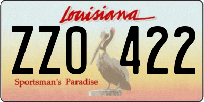 LA license plate ZZO422