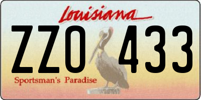 LA license plate ZZO433