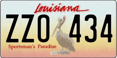 LA license plate ZZO434