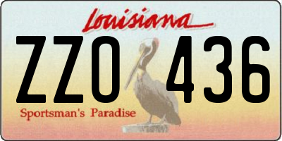 LA license plate ZZO436