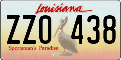 LA license plate ZZO438