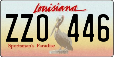 LA license plate ZZO446