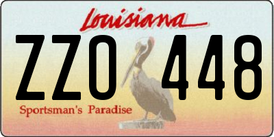 LA license plate ZZO448