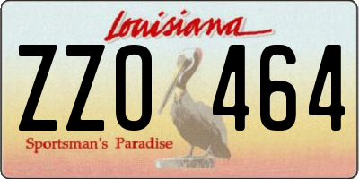 LA license plate ZZO464