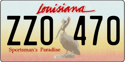 LA license plate ZZO470