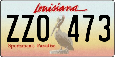 LA license plate ZZO473