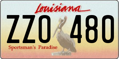 LA license plate ZZO480