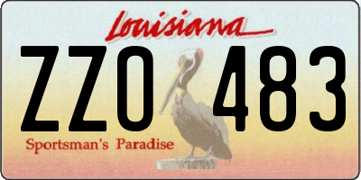 LA license plate ZZO483