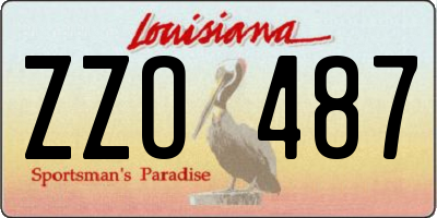 LA license plate ZZO487