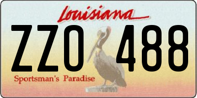 LA license plate ZZO488