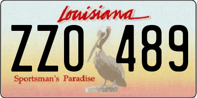 LA license plate ZZO489