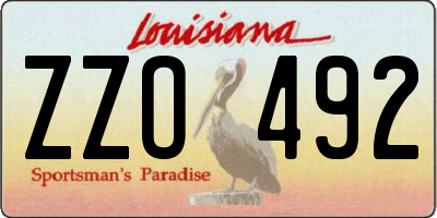 LA license plate ZZO492