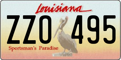 LA license plate ZZO495