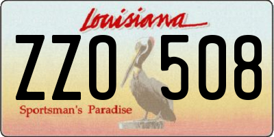 LA license plate ZZO508