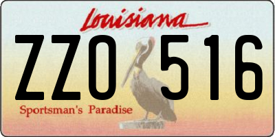 LA license plate ZZO516