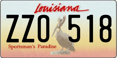 LA license plate ZZO518