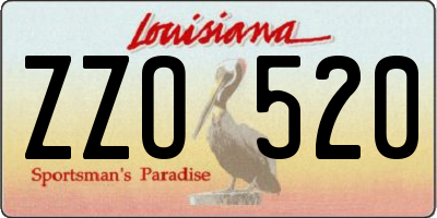LA license plate ZZO520