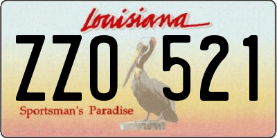 LA license plate ZZO521