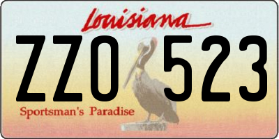 LA license plate ZZO523