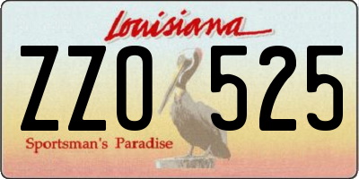 LA license plate ZZO525