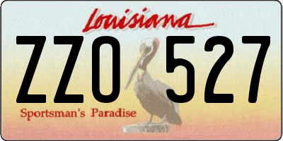 LA license plate ZZO527