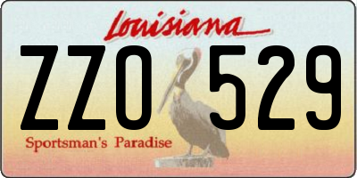LA license plate ZZO529
