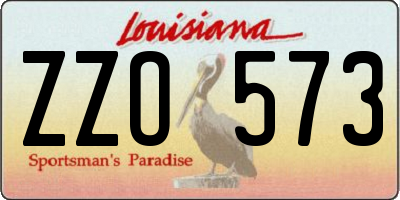 LA license plate ZZO573