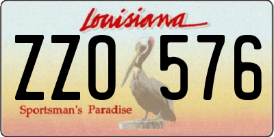 LA license plate ZZO576