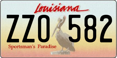 LA license plate ZZO582