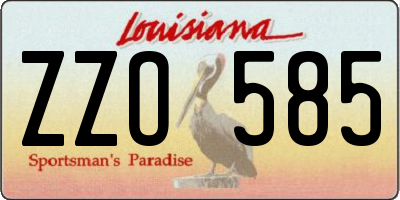 LA license plate ZZO585