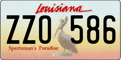 LA license plate ZZO586