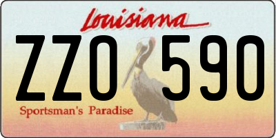 LA license plate ZZO590